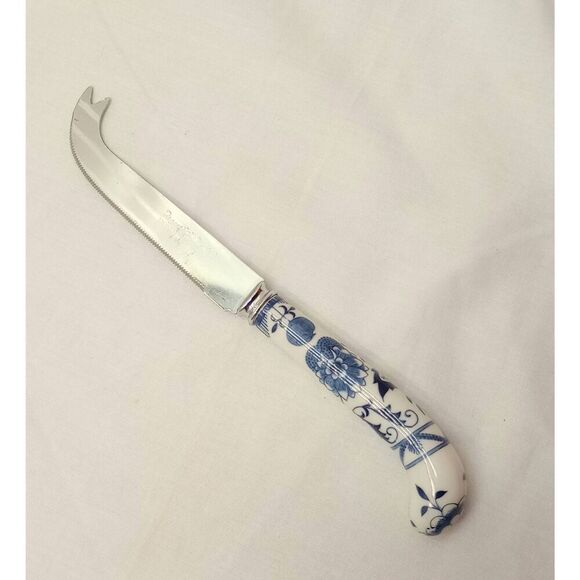 Regency Sheffield England porcelain, prill, blue onion cheese knife - Picture 5 of 8